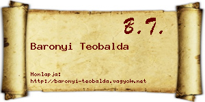 Baronyi Teobalda névjegykártya